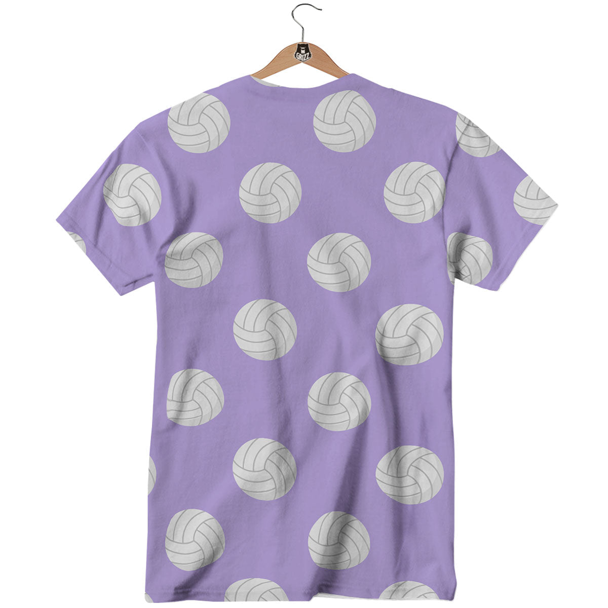 Volleyball White And Purple Print Pattern T-Shirt-grizzshop