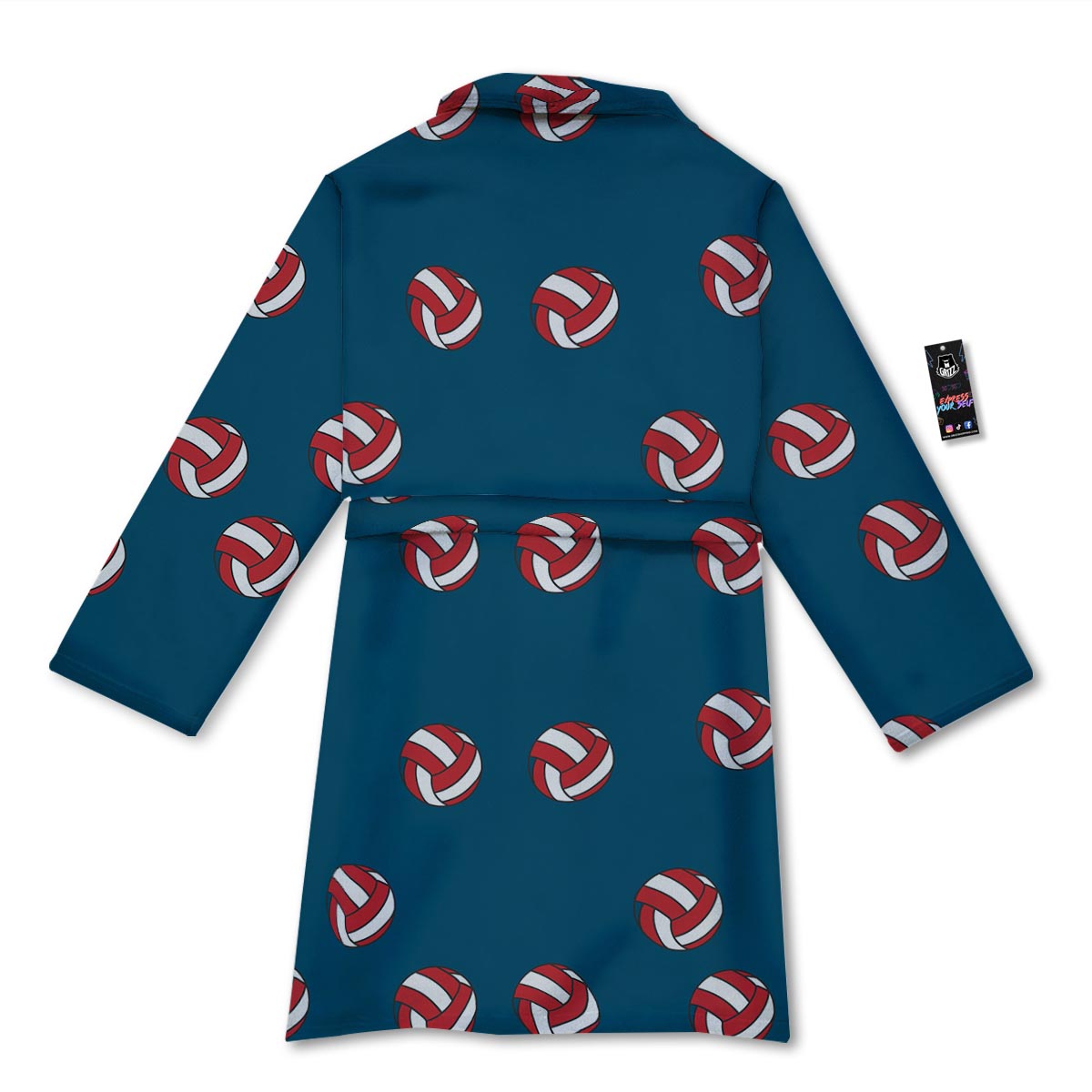 Volleyball White And Red Print Pattern Bathrobe-grizzshop