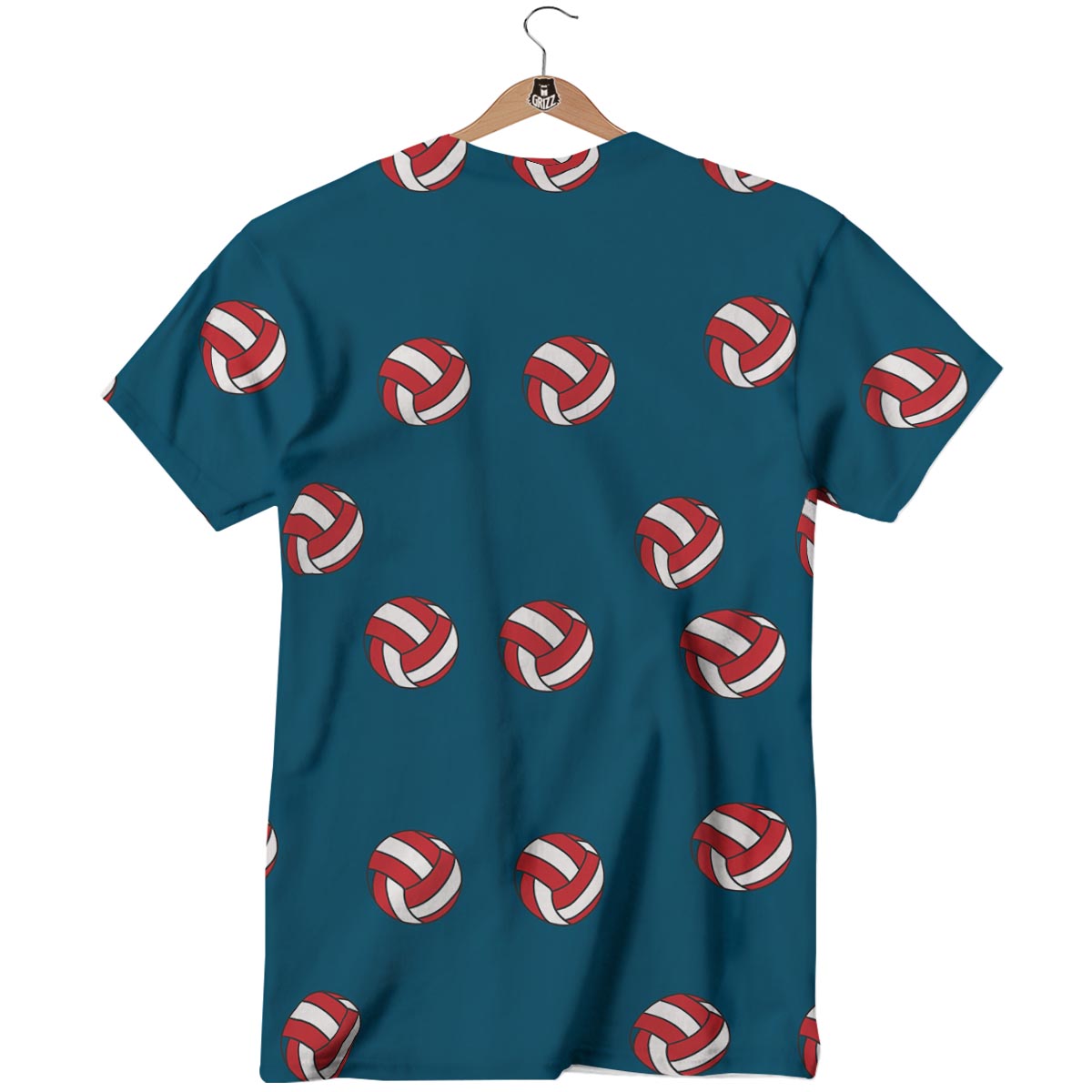 Volleyball White And Red Print Pattern T-Shirt-grizzshop