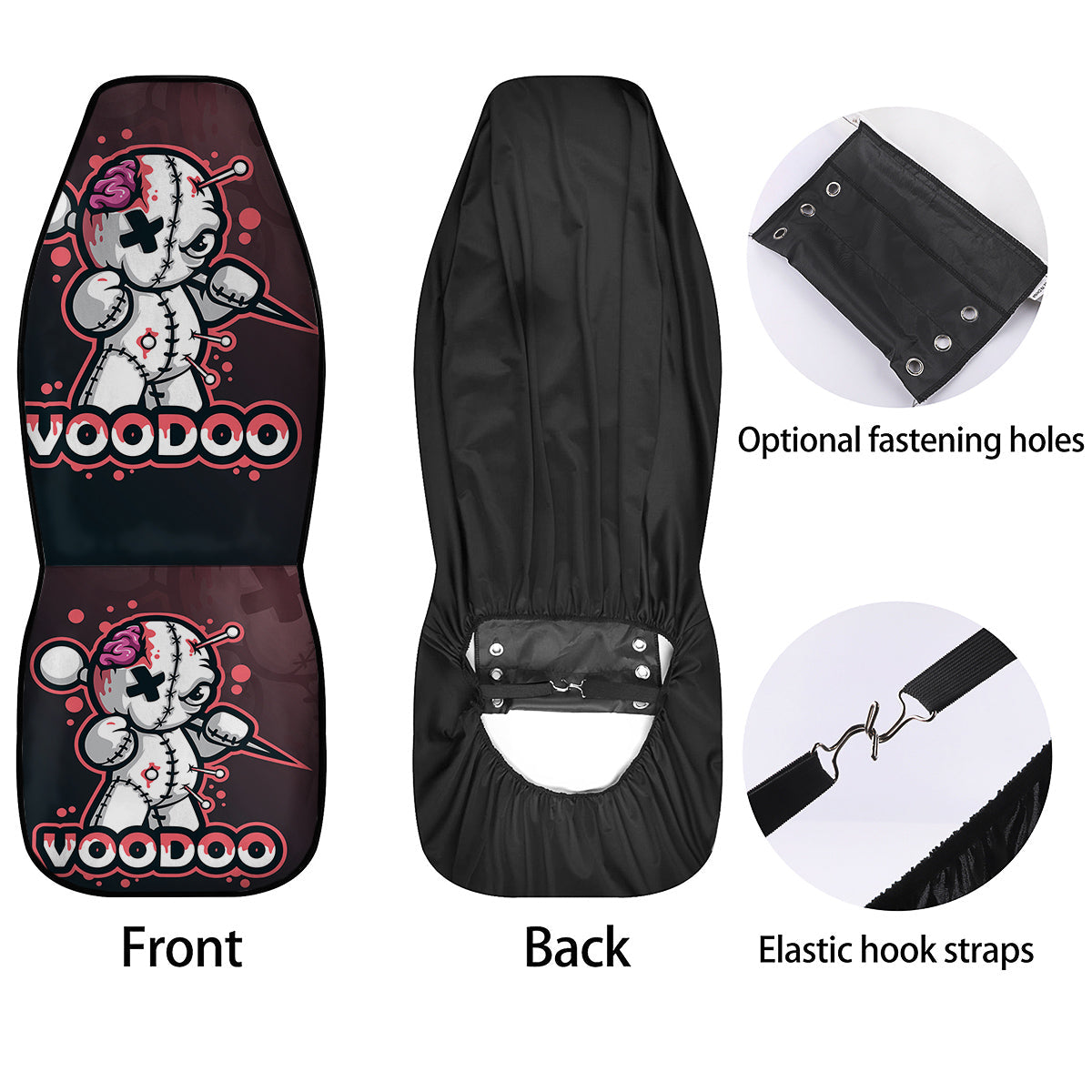 Voodoo Doll Cartoon Print Car Seat Covers-grizzshop