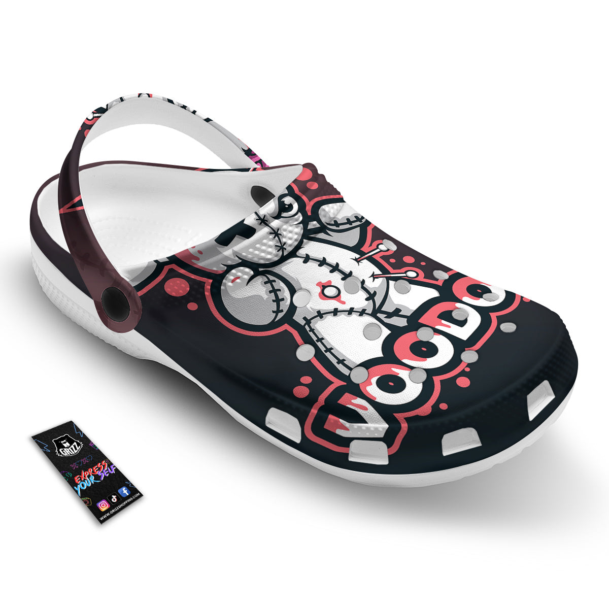 Voodoo Doll Cartoon Print Clog-grizzshop