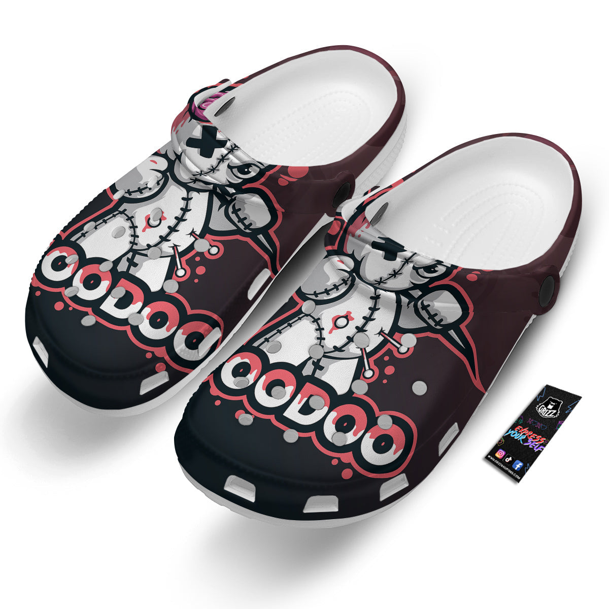 Voodoo Doll Cartoon Print Clog-grizzshop