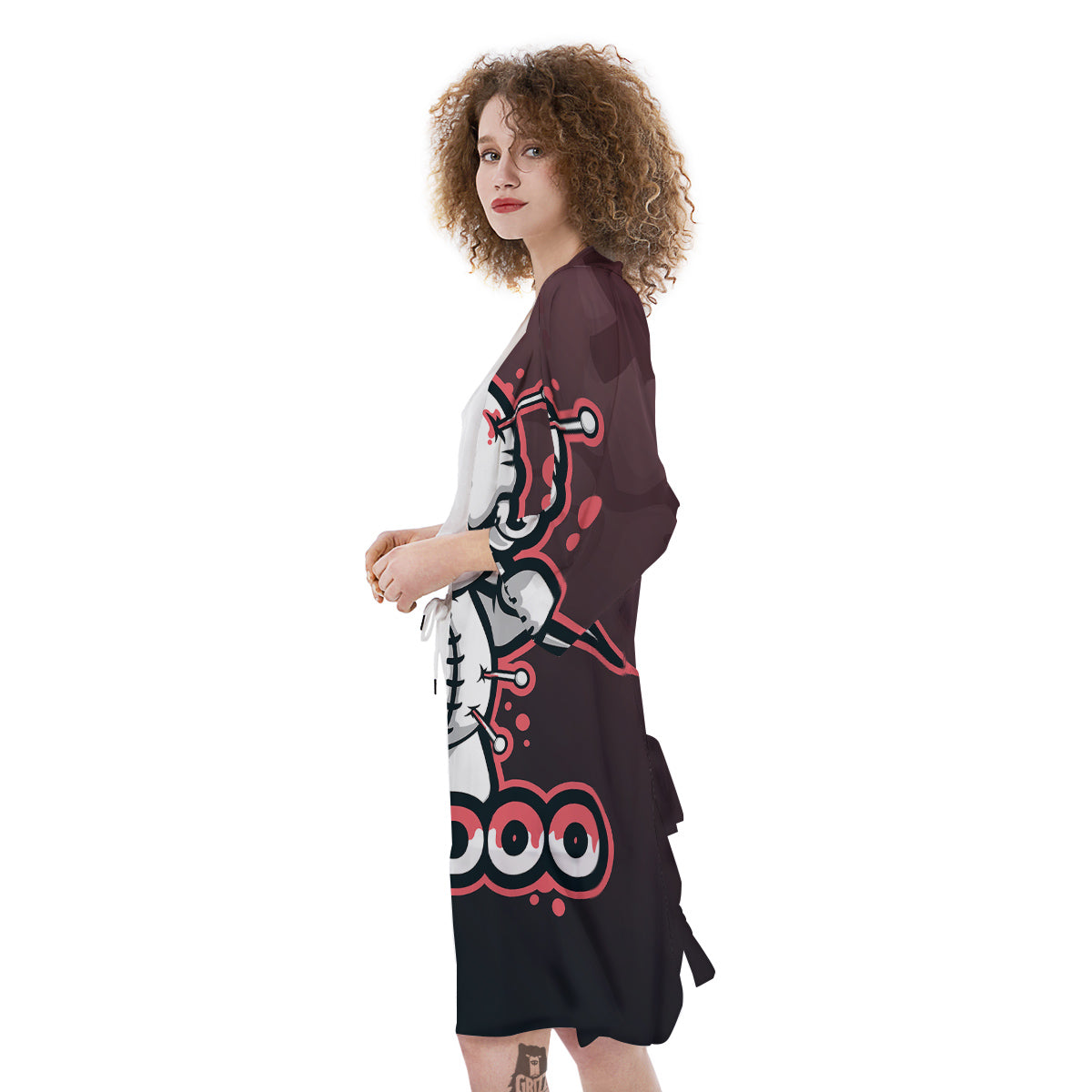 Voodoo Doll Cartoon Print Kimono-grizzshop