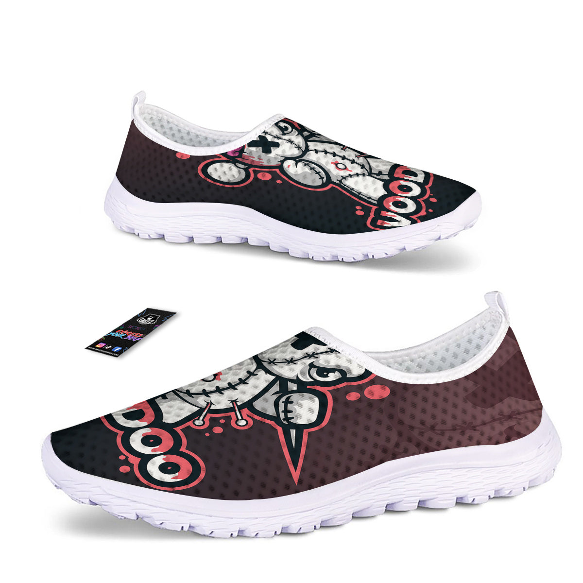 Voodoo Doll Cartoon Print Nurse Shoes-grizzshop