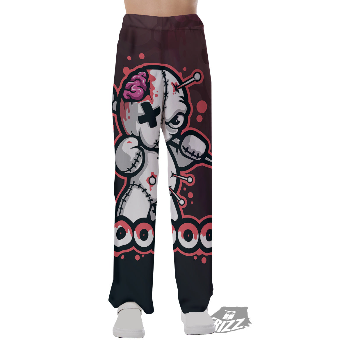 Voodoo Doll Cartoon Print Pajama Pants-grizzshop