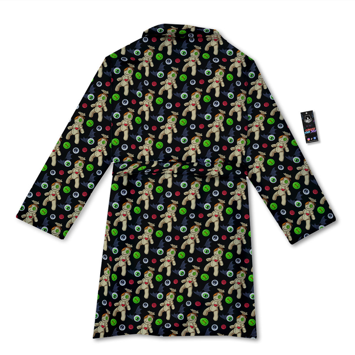Voodoo Doll Cartoon Print Pattern Bathrobe-grizzshop