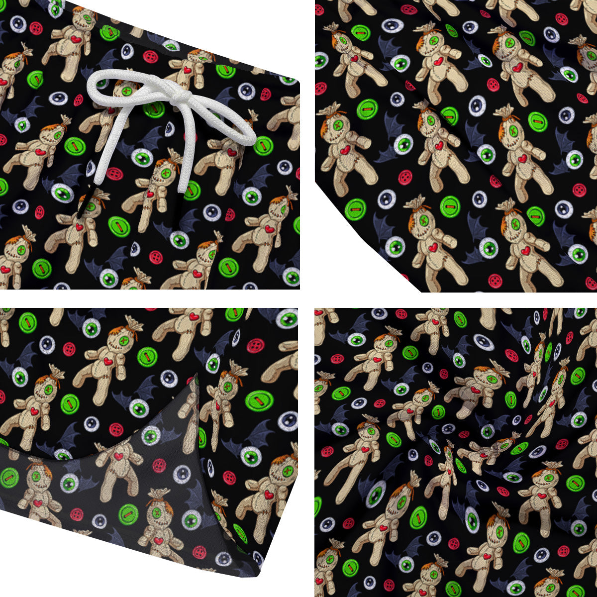 Voodoo Doll Cartoon Print Pattern Men's Running Shorts-grizzshop