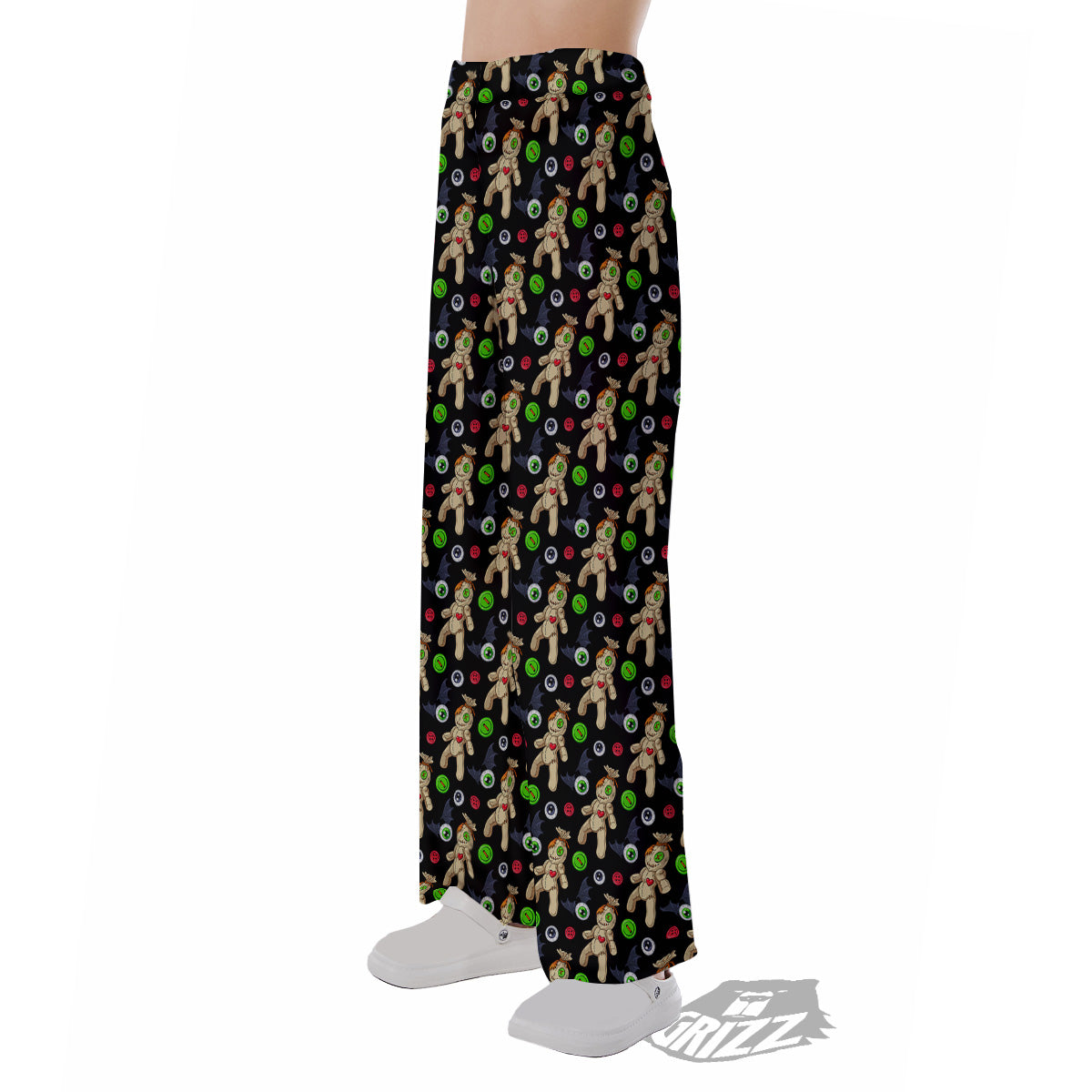 Voodoo Doll Cartoon Print Pattern Pajama Pants-grizzshop