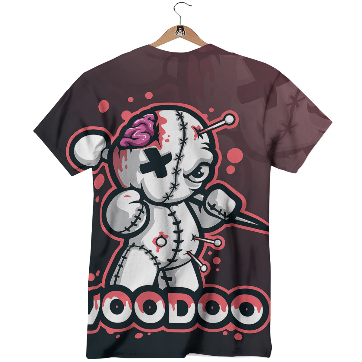 Voodoo Doll Cartoon Print T-Shirt-grizzshop