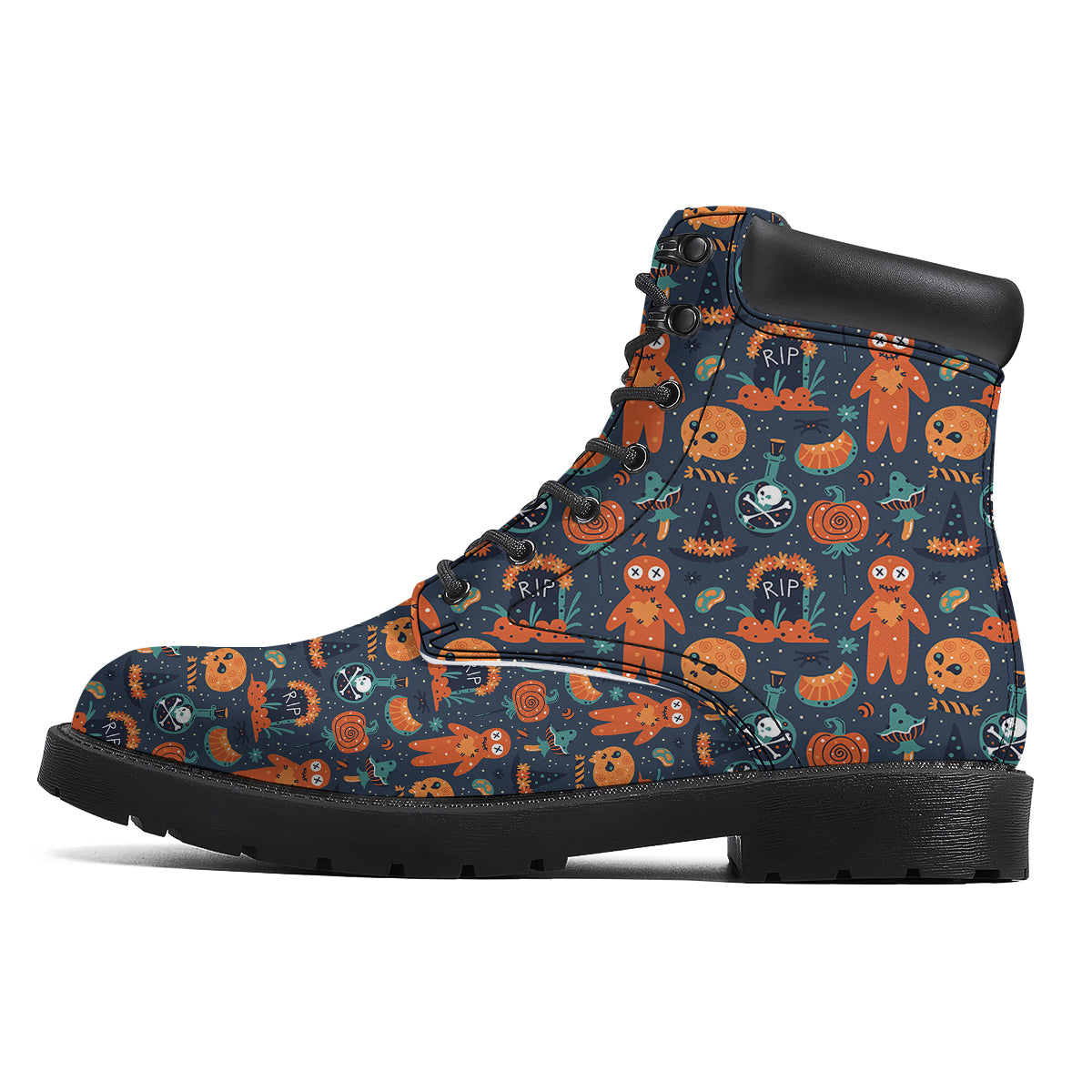 Voodoo Doll Halloween Print Pattern Boots-grizzshop