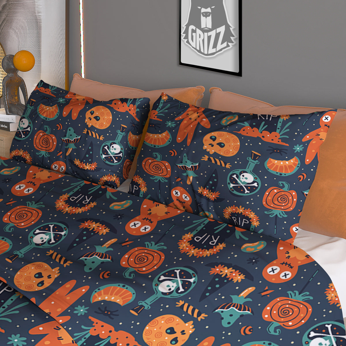 Voodoo Doll Halloween Print Pattern Duvet Cover Bedding Set