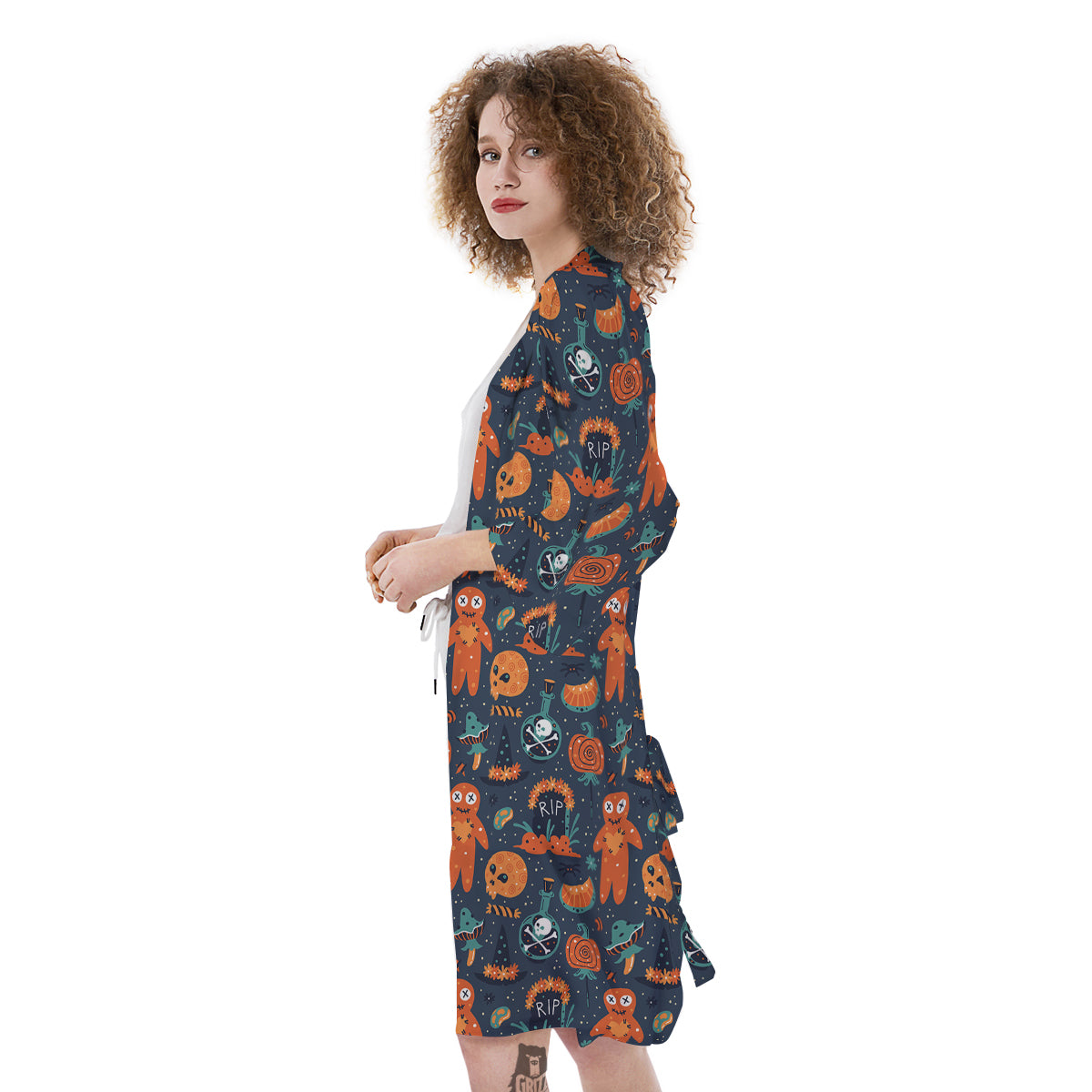 Voodoo Doll Halloween Print Pattern Kimono-grizzshop