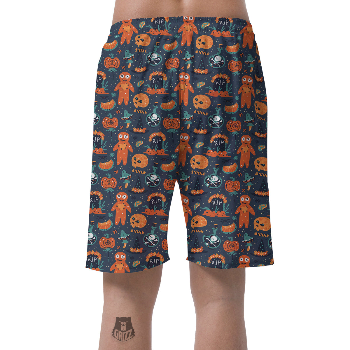Voodoo Doll Halloween Print Pattern Men's Shorts-grizzshop