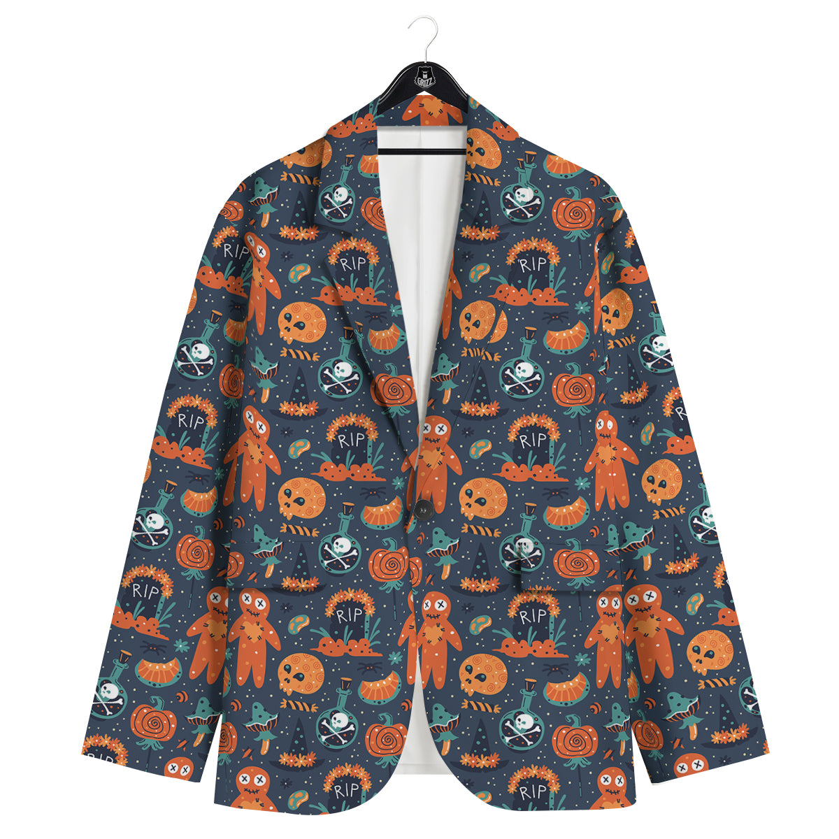Voodoo Doll Halloween Print Pattern Men's Sport Coat-grizzshop