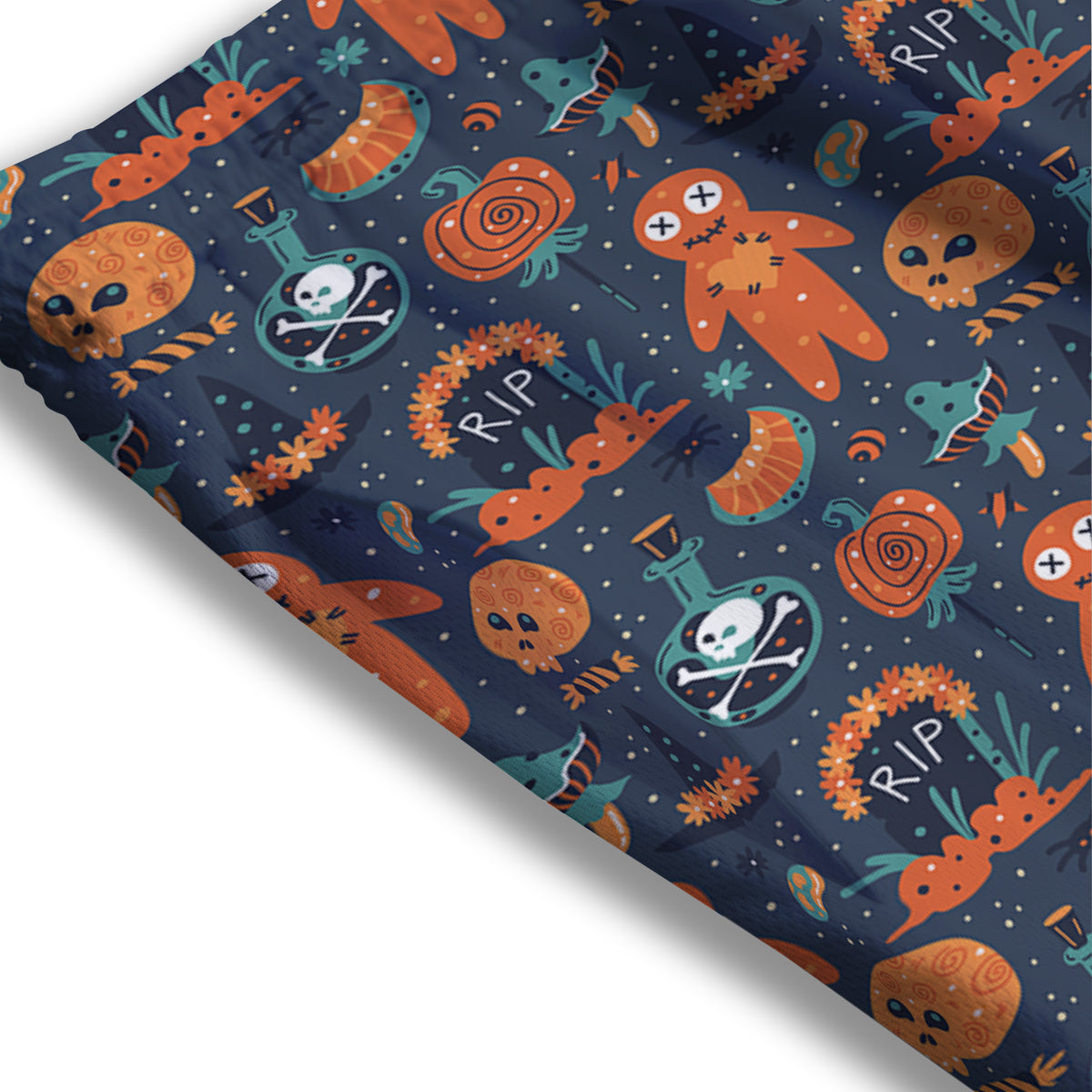 Voodoo Doll Halloween Print Pattern Mesh Shorts