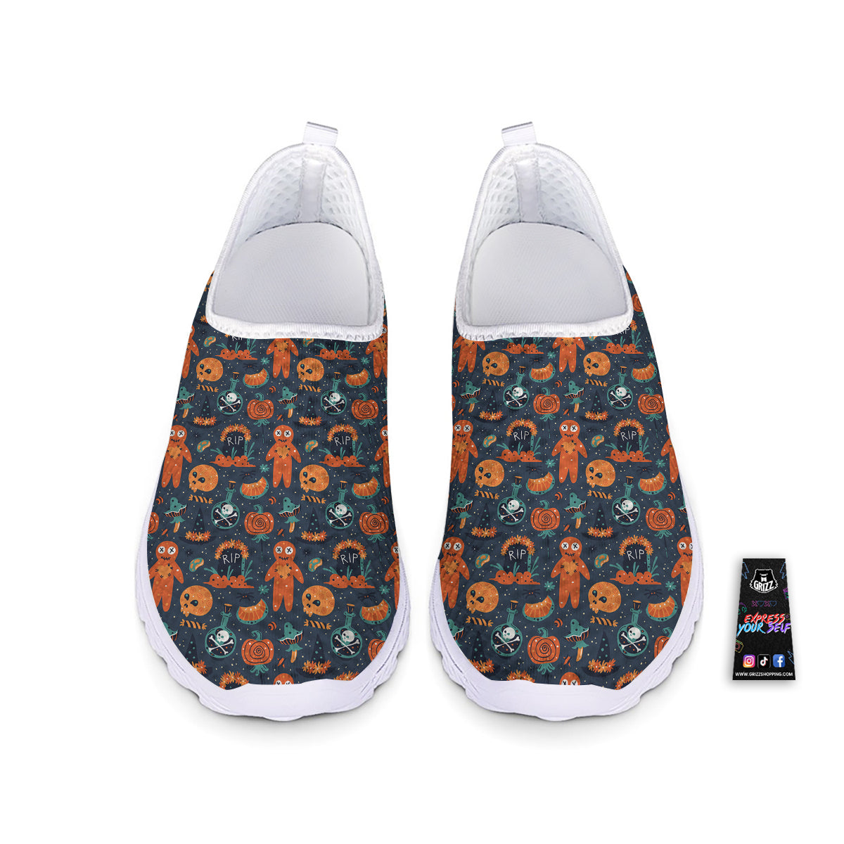 Voodoo Doll Halloween Print Pattern Nurse Shoes-grizzshop