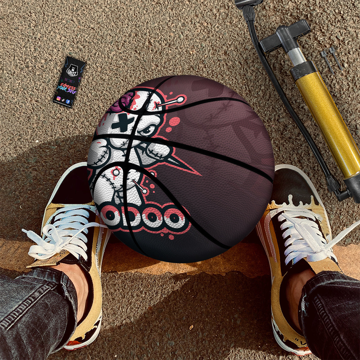 Voodoo Doll Cartoon Print Basketball