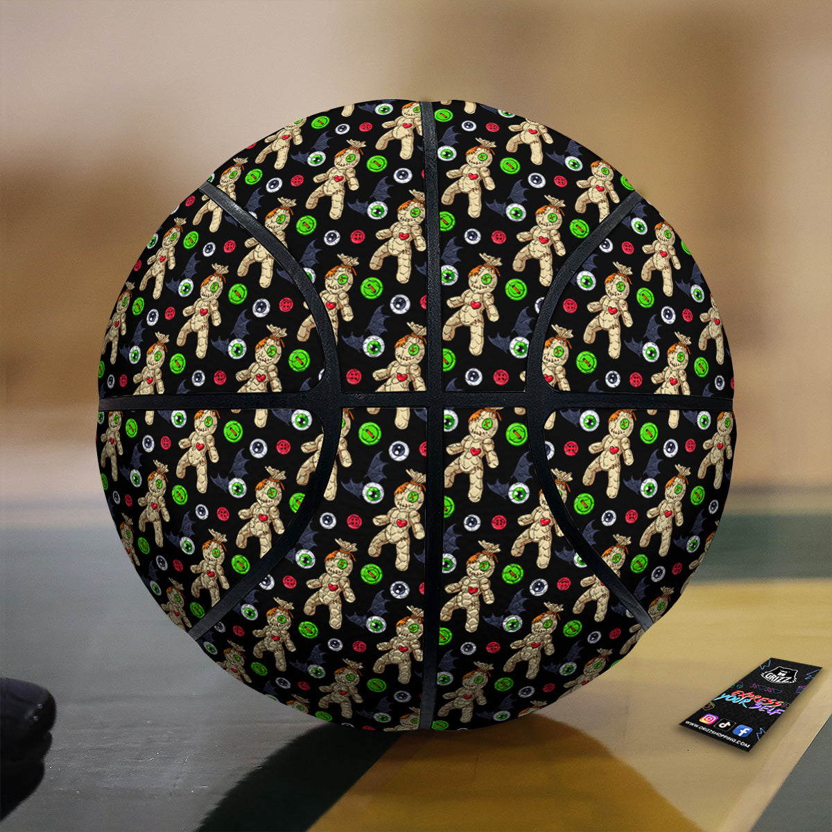 Voodoo Doll Cartoon Print Pattern Basketball