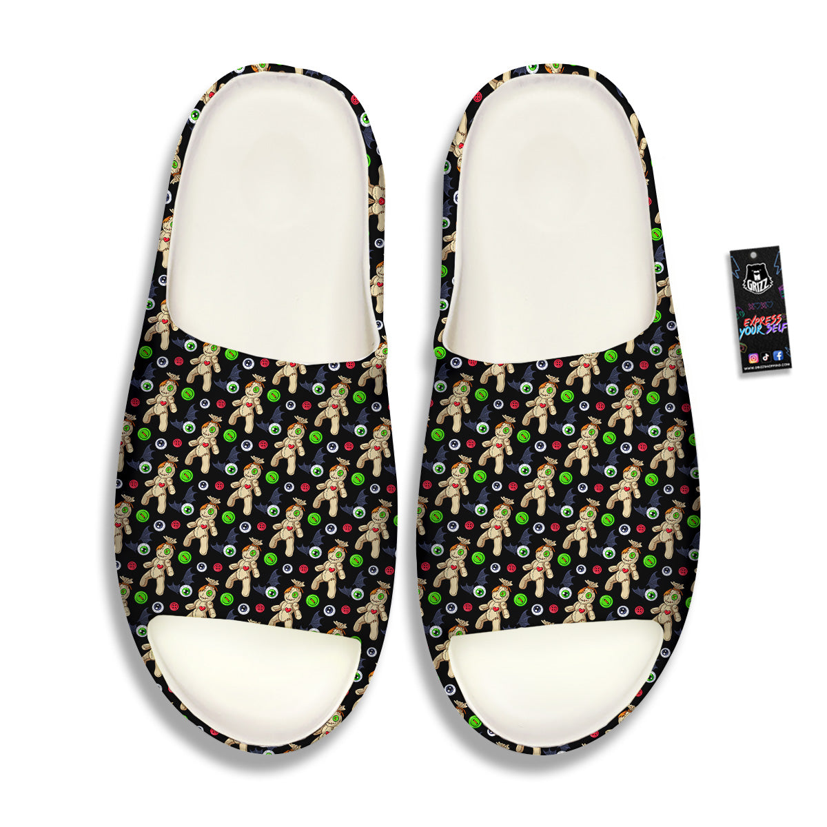 Voodoo Doll Cartoon Print Pattern Sandals-grizzshop