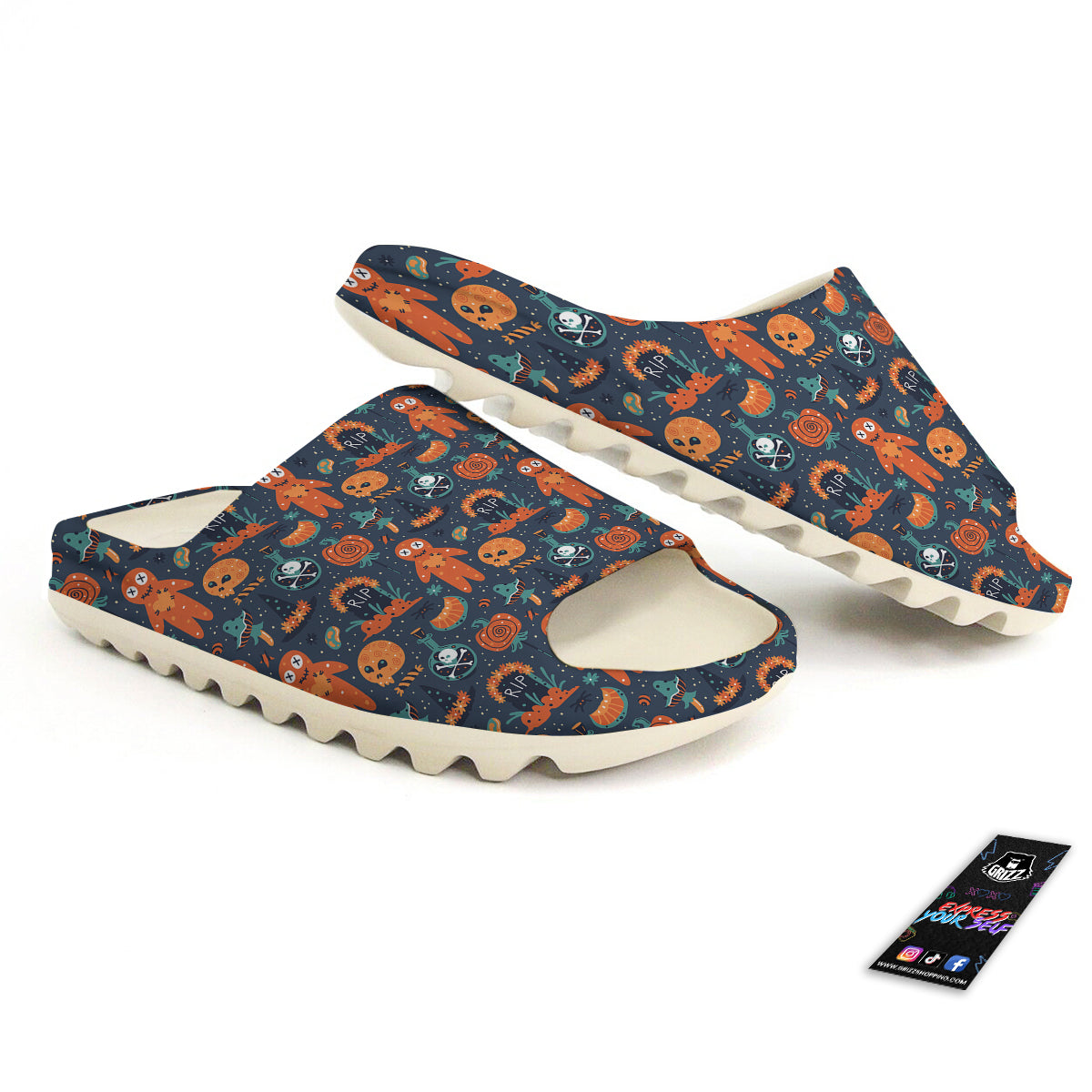 Voodoo Doll Halloween Print Pattern Sandals-grizzshop