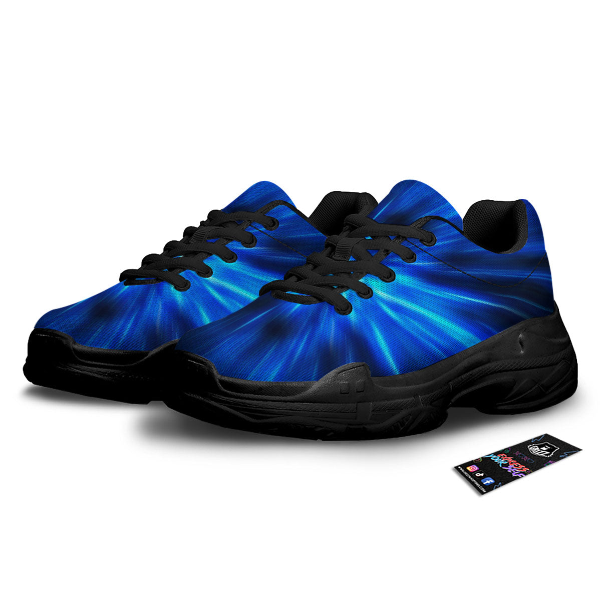Vortex Lightspeed Print Black Chunky Shoes-grizzshop