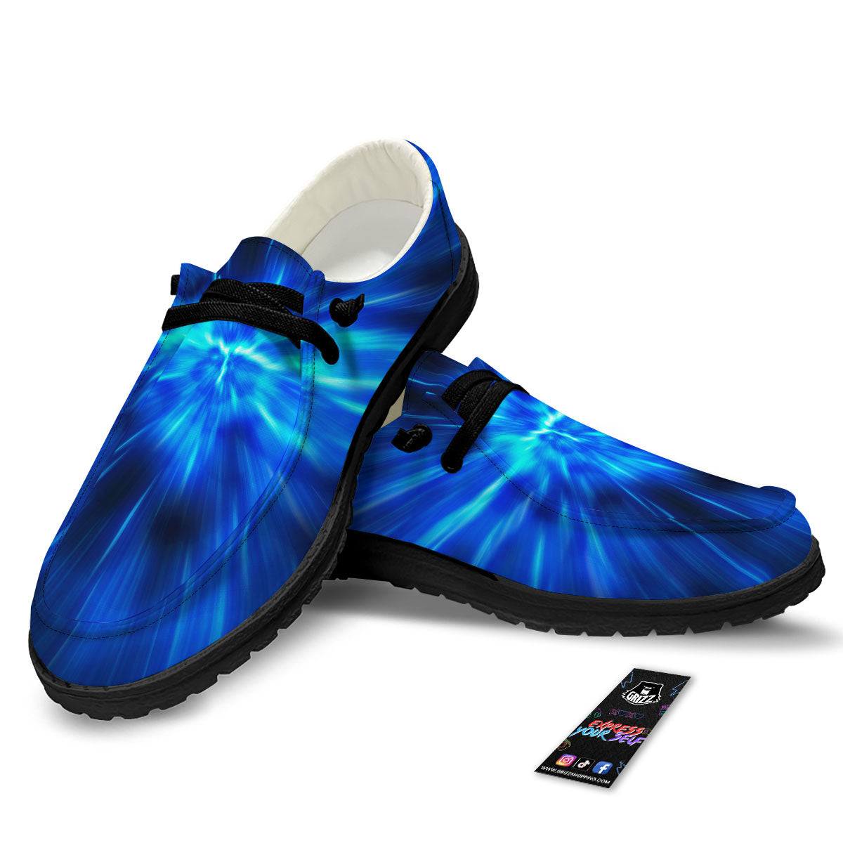 Vortex Lightspeed Print Black Loafers-grizzshop