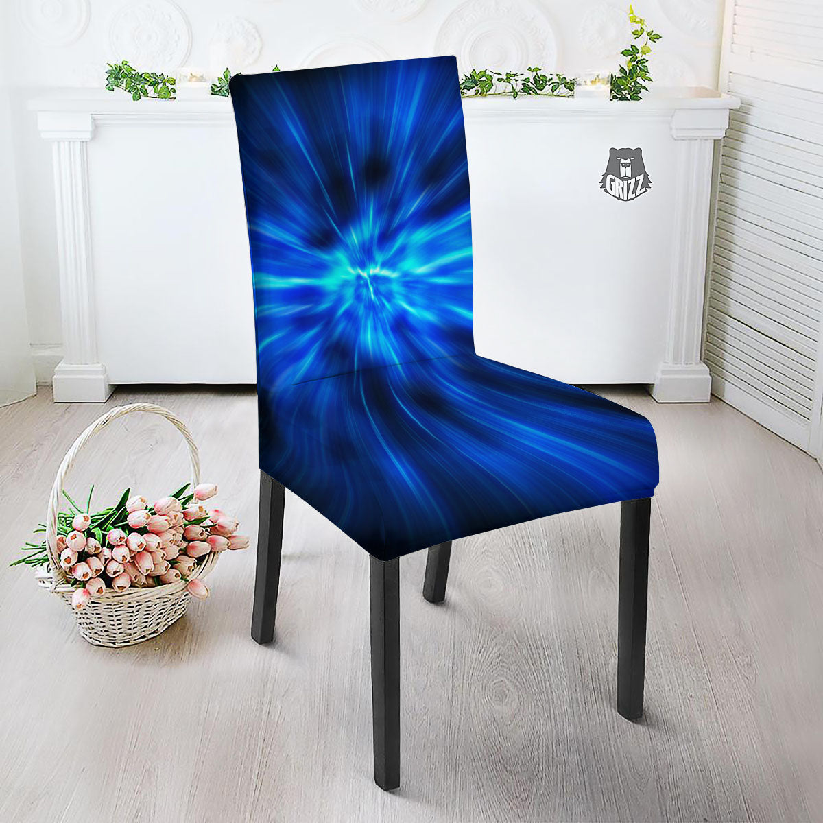 Vortex Lightspeed Print Dining Chair Slipcover-grizzshop