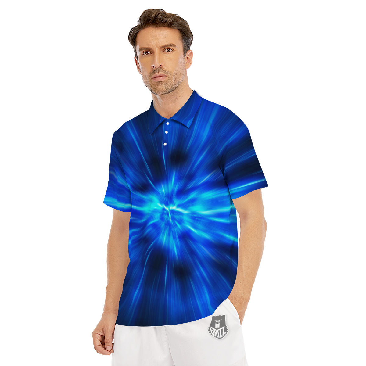 Vortex Lightspeed Print Men's Golf Shirts-grizzshop