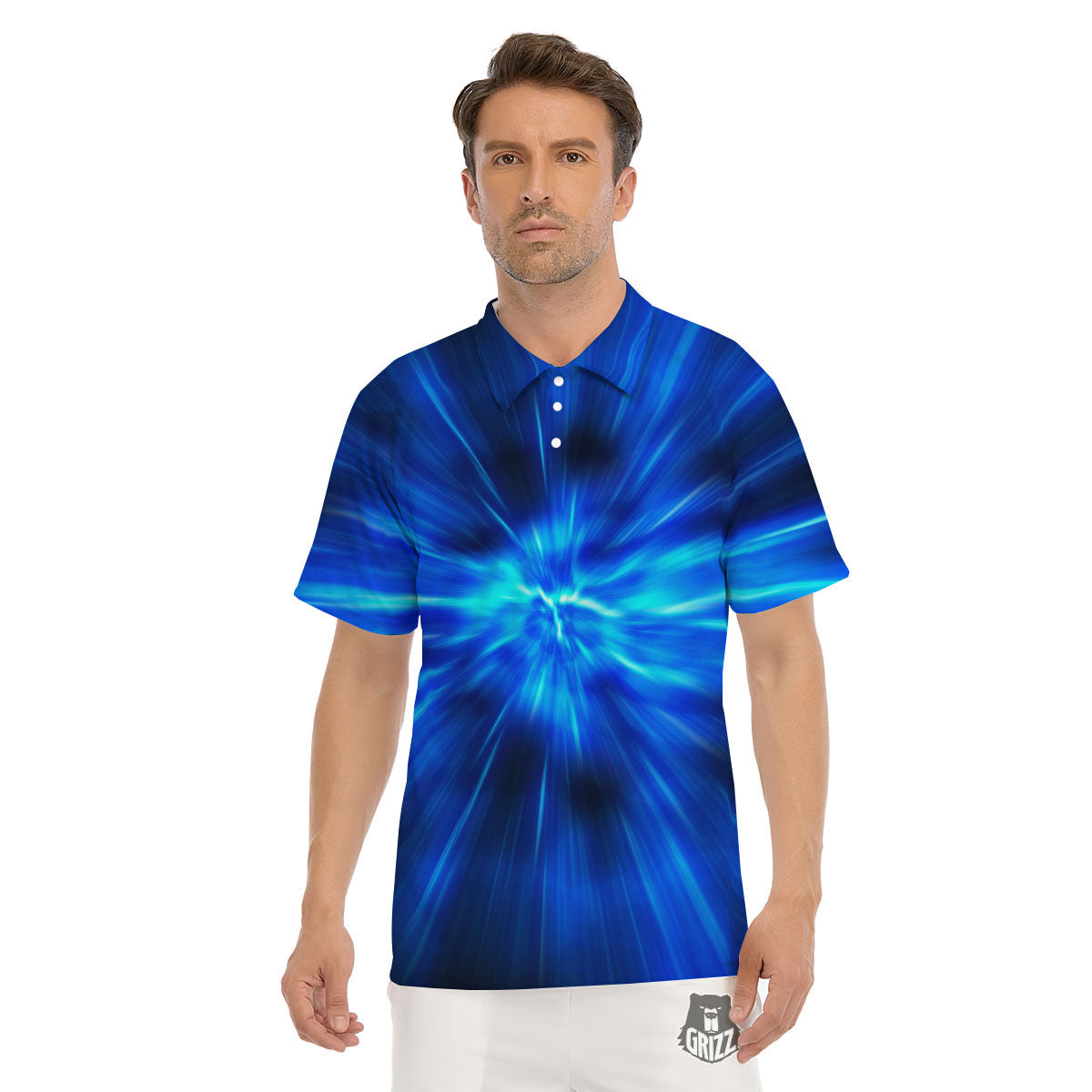 Vortex Lightspeed Print Men's Golf Shirts-grizzshop