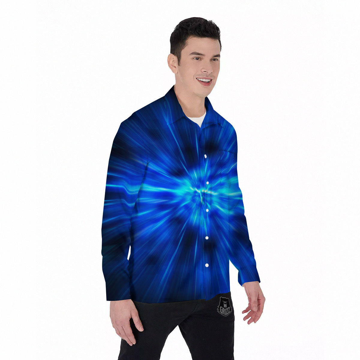 Vortex Lightspeed Print Men's Long Sleeve Shirts-grizzshop
