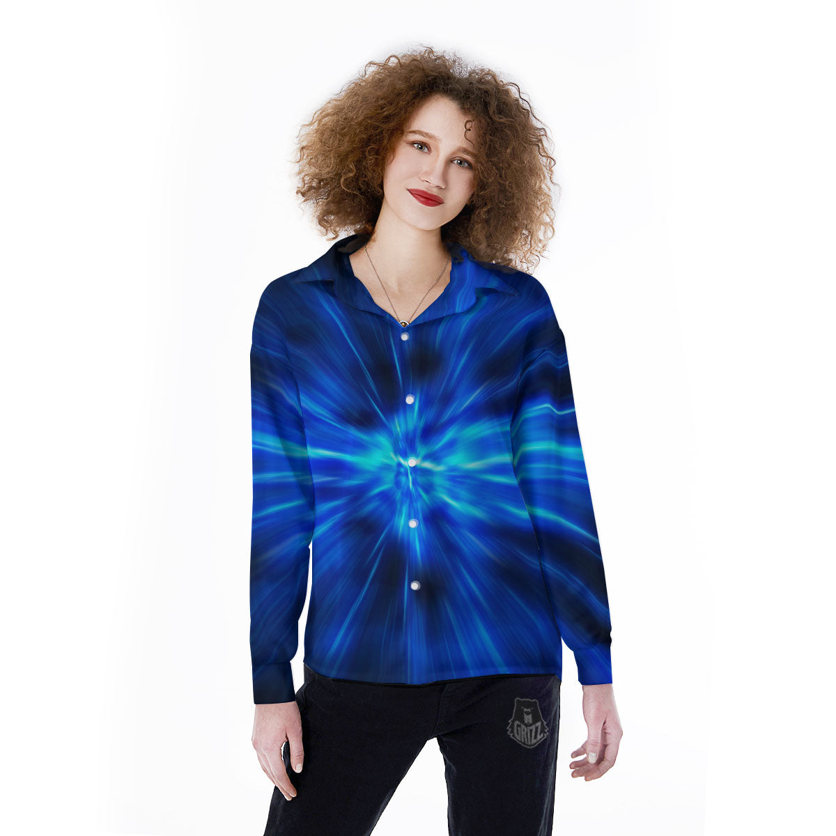 Vortex Lightspeed Print Women's Long Sleeve Shirts-grizzshop