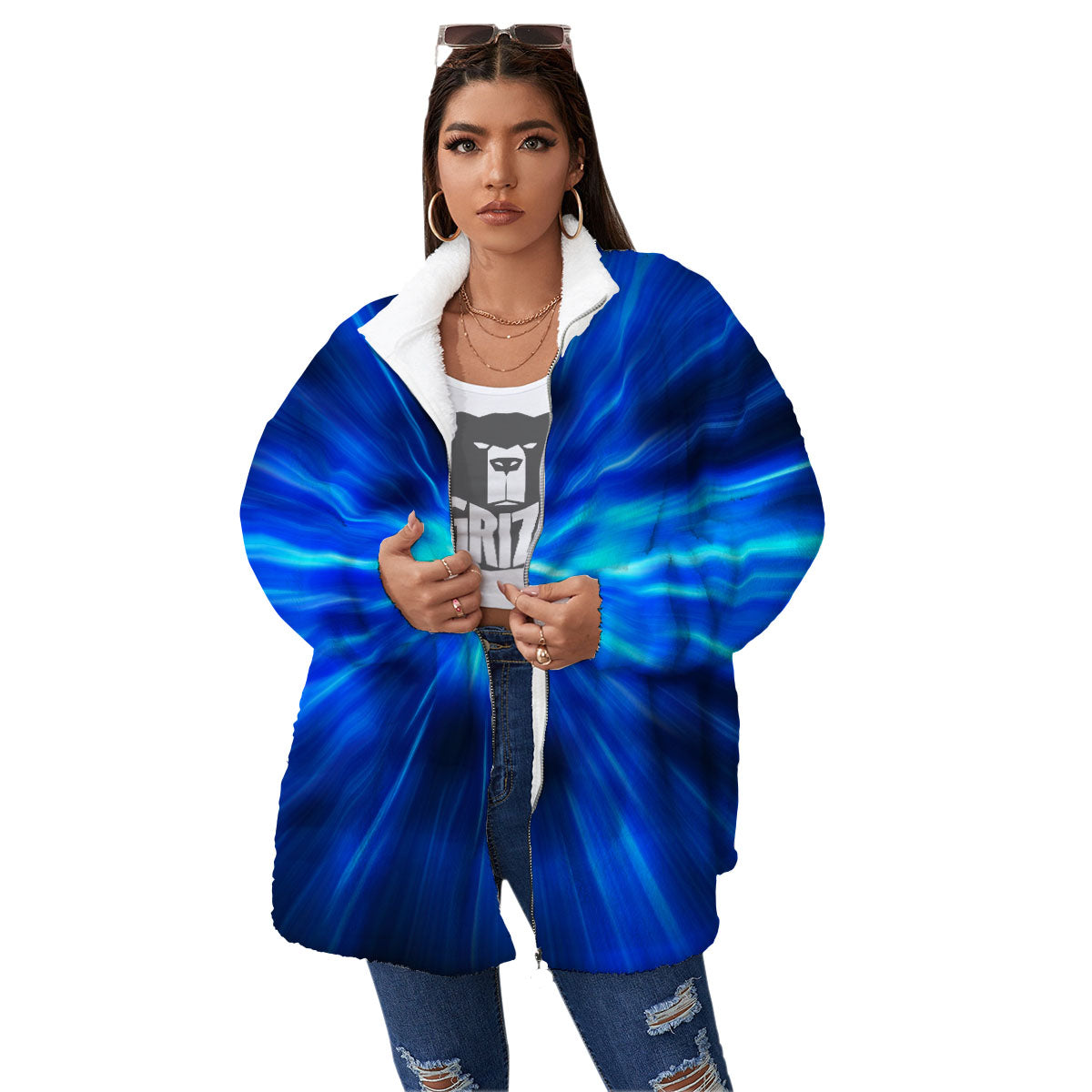 Vortex Lightspeed Print Women's Sherpa Jacket-grizzshop