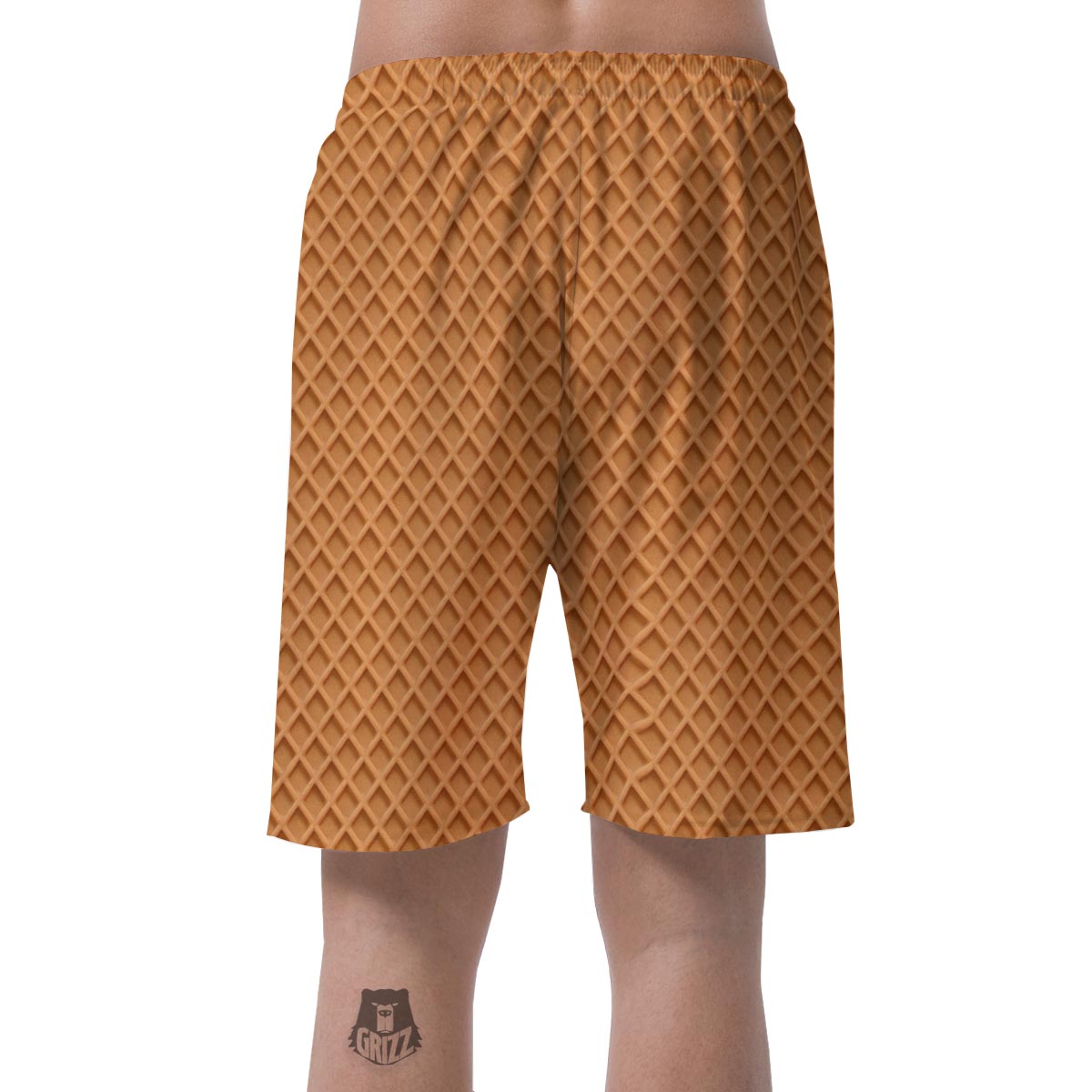 Waffle Pattern Print Men's Shorts-grizzshop