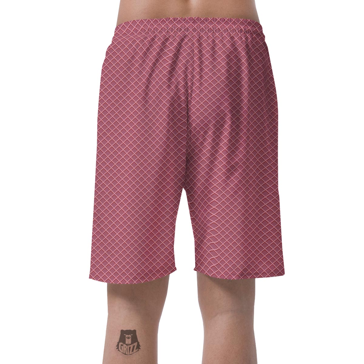 Waffle Pink Pattern Print Men's Shorts-grizzshop