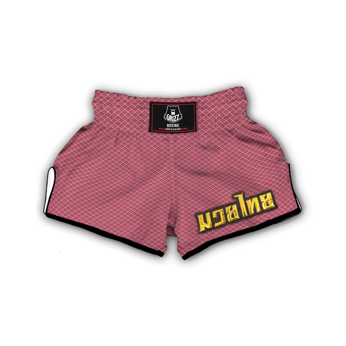 Waffle Pink Pattern Print Muay Thai Boxing Shorts-grizzshop