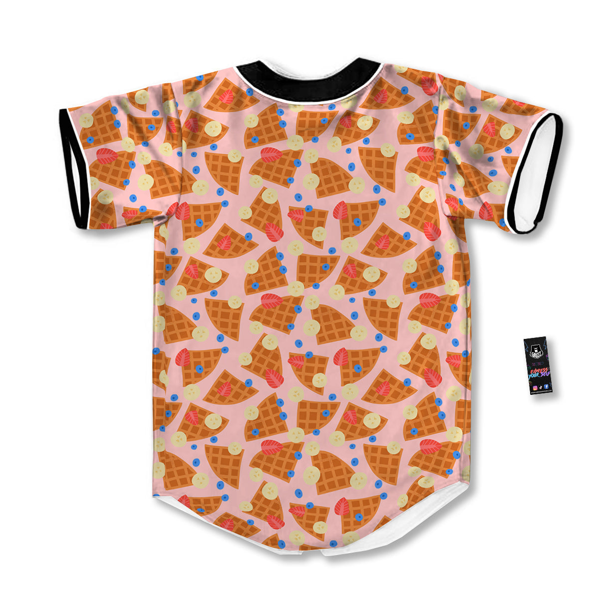 Waffle Print Cute Pattern Baseball Jersey-grizzshop