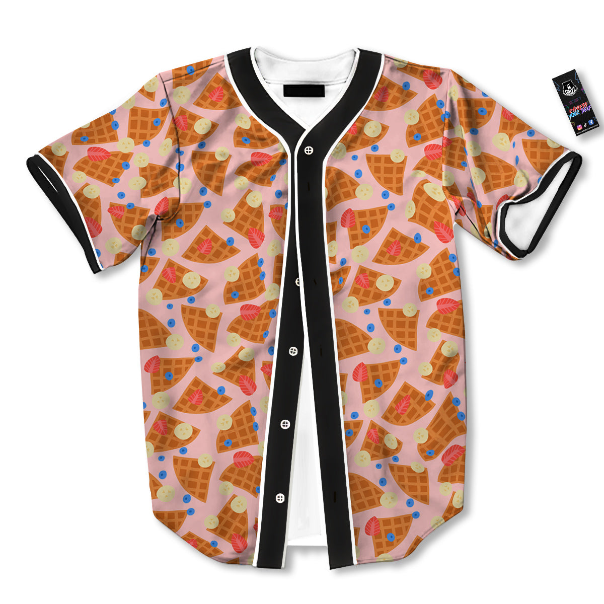 Waffle Print Cute Pattern Baseball Jersey-grizzshop
