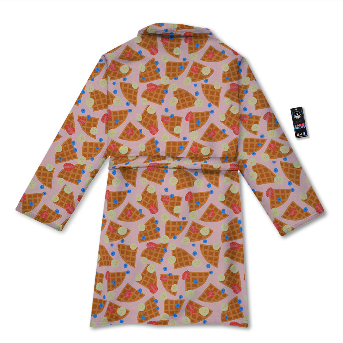 Waffle Print Cute Pattern Bathrobe-grizzshop
