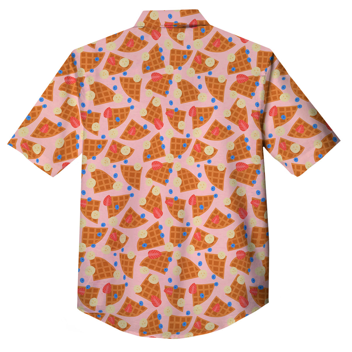 Waffle Print Cute Pattern Button Up Shirt-grizzshop