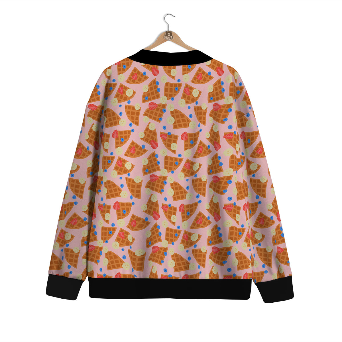 Waffle Print Cute Pattern Cardigan-grizzshop