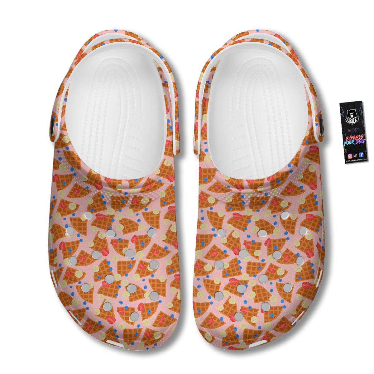 Waffle Print Cute Pattern Clog-grizzshop