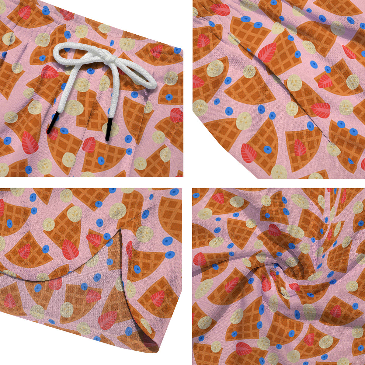 Waffle Print Cute Pattern Men's Running Shorts-grizzshop