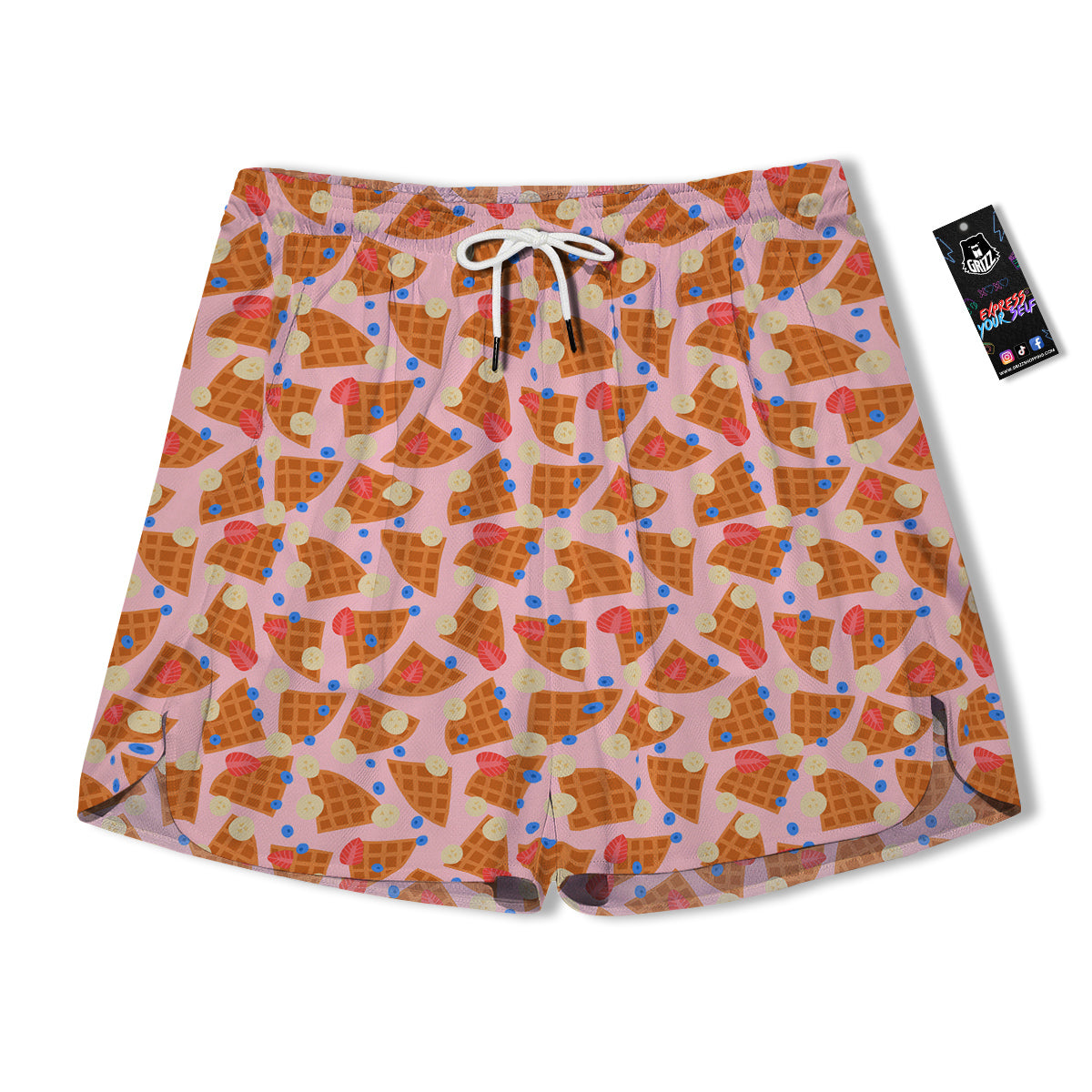 Waffle Print Cute Pattern Men's Running Shorts-grizzshop