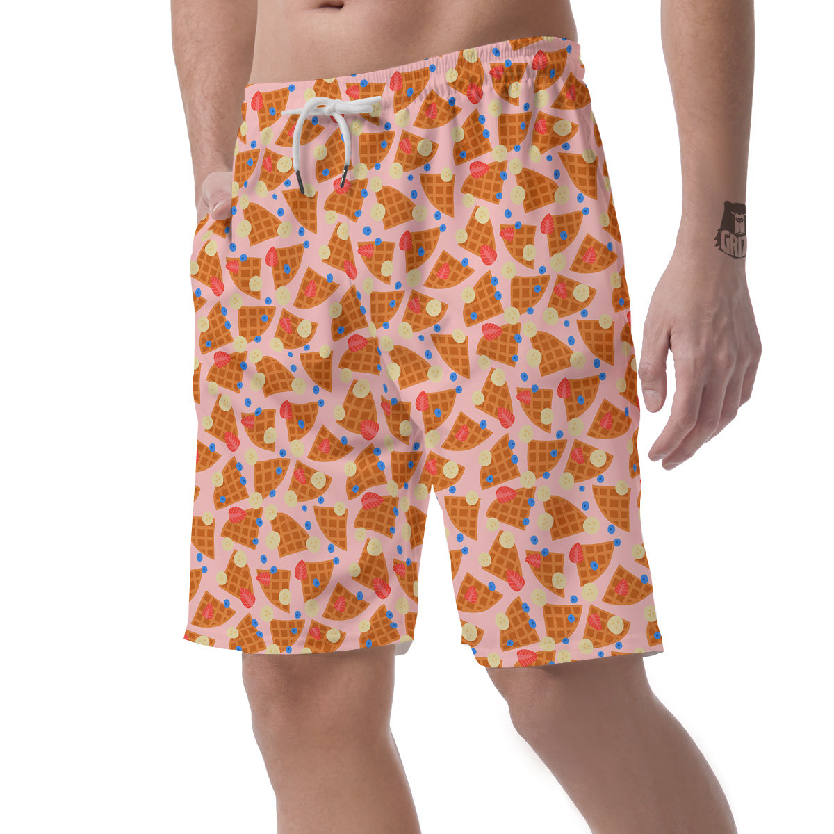 Waffle Print Cute Pattern Men's Shorts-grizzshop