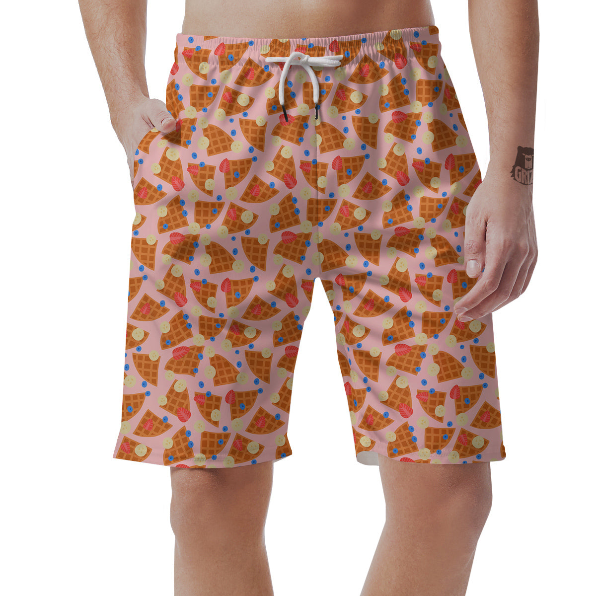 Waffle Print Cute Pattern Men's Shorts-grizzshop
