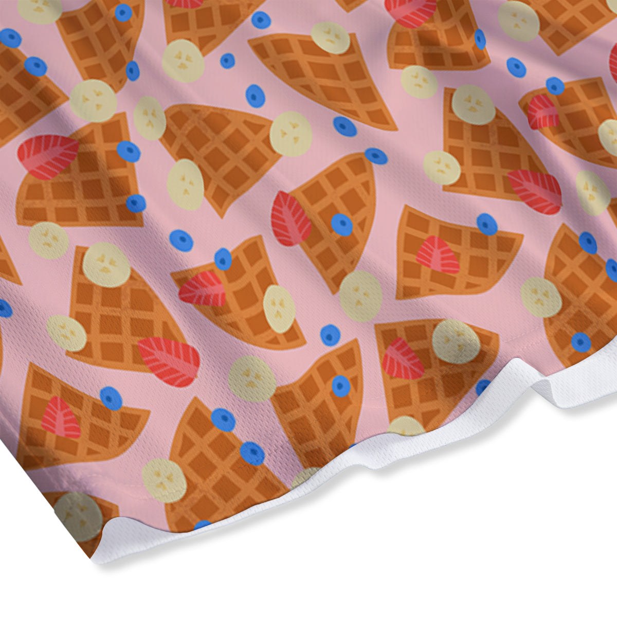 Waffle Print Cute Pattern Mesh Shorts-grizzshop