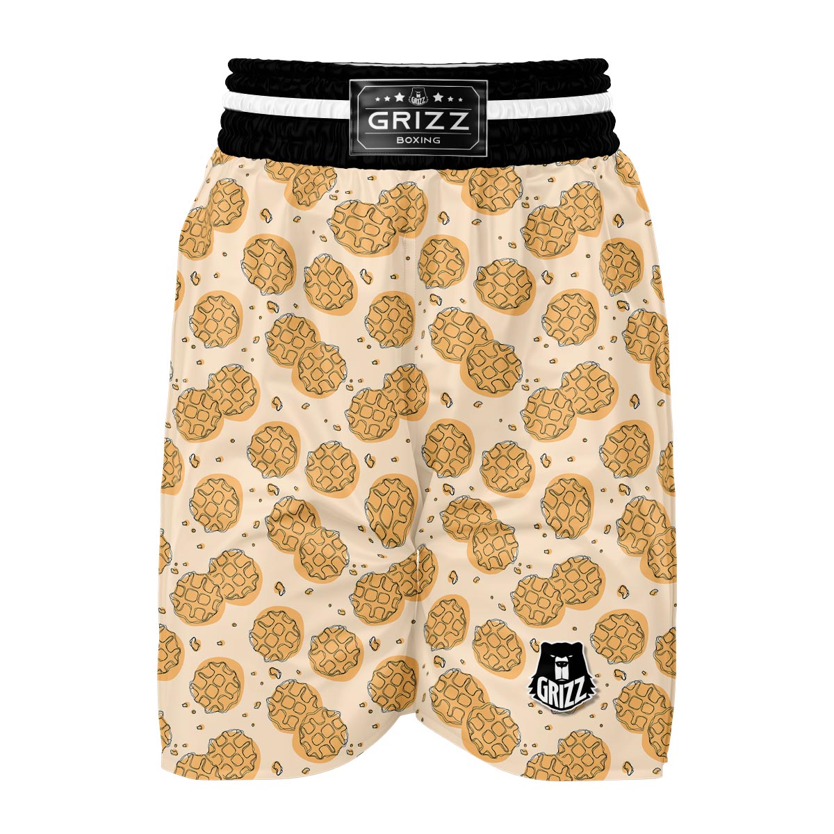 Waffle Print Pattern Boxing Shorts-grizzshop