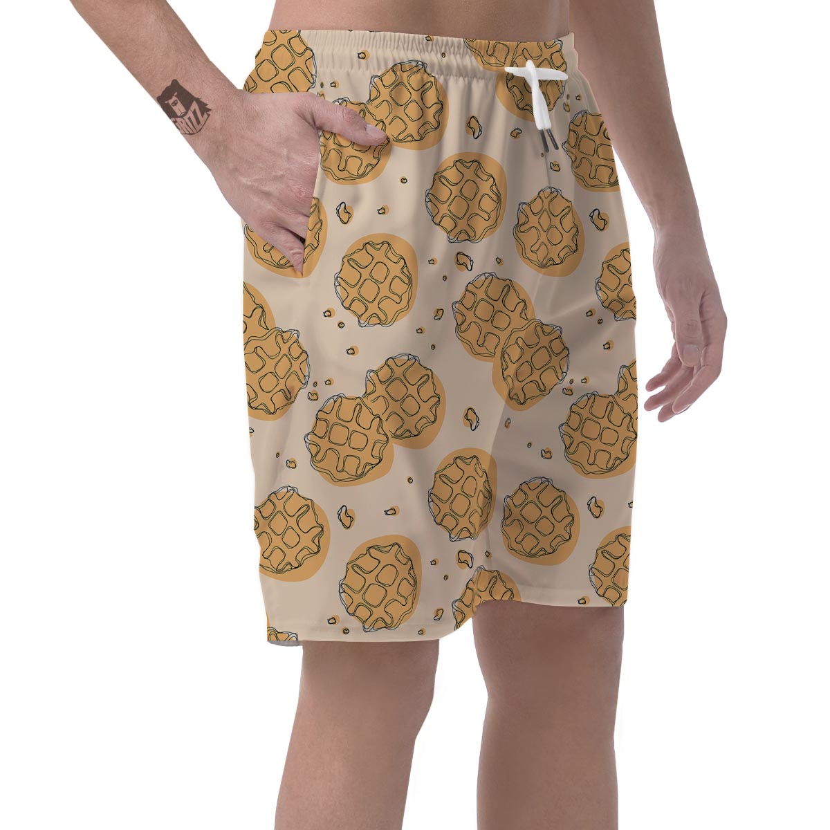 Waffle Print Pattern Men's Shorts-grizzshop