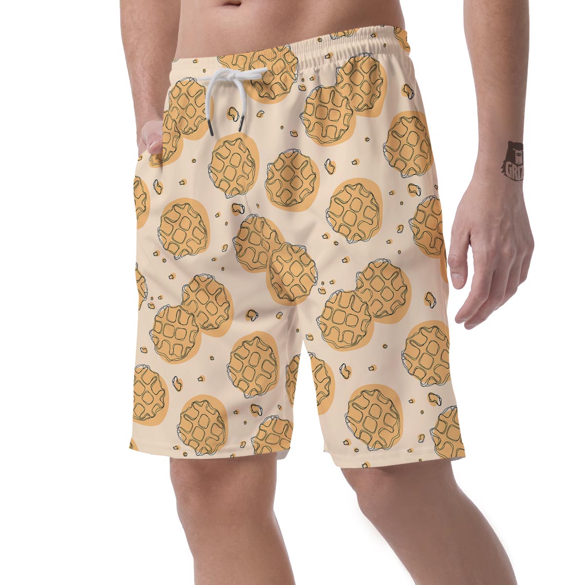 Waffle Print Pattern Men's Shorts-grizzshop