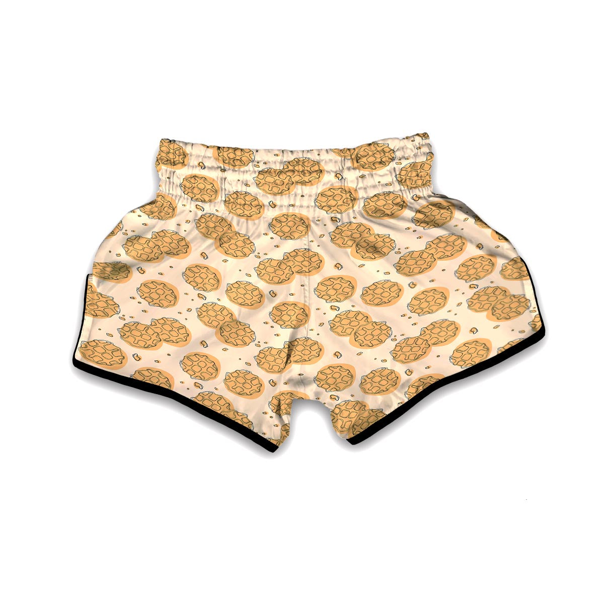 Waffle Print Pattern Muay Thai Boxing Shorts-grizzshop